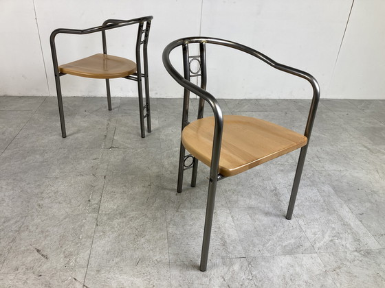 Image 1 of Postmoderne eetkamerstoelen en tafel