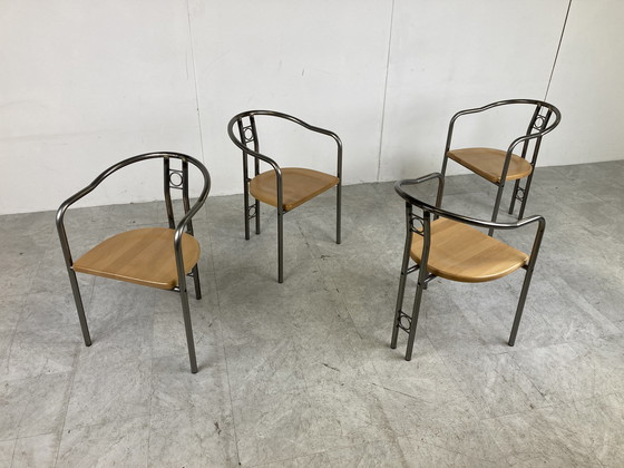 Image 1 of Postmoderne eetkamerstoelen en tafel