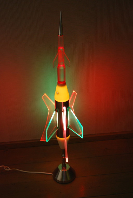 Space age raket lamp