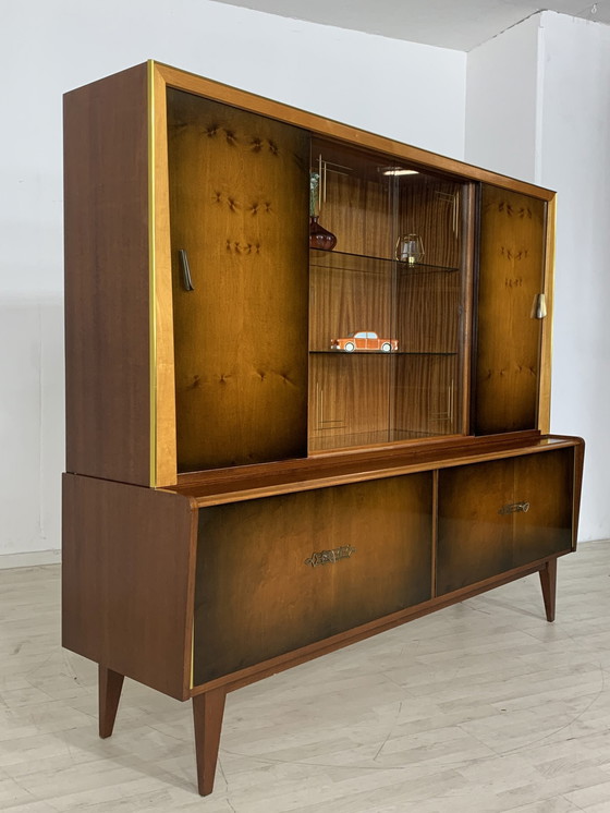 Image 1 of Mid Century highboard servieskast woonkamer kast buffet vintage