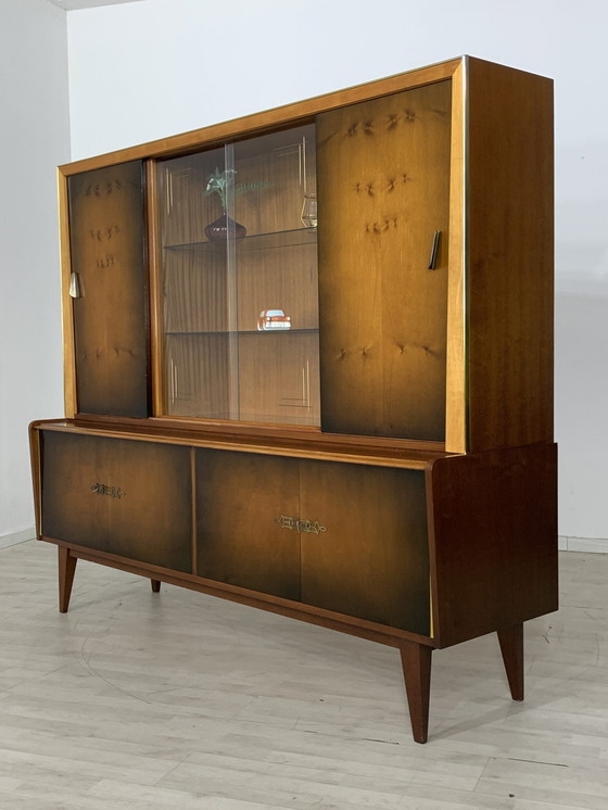 Image 1 of Mid Century highboard servieskast woonkamer kast buffet vintage