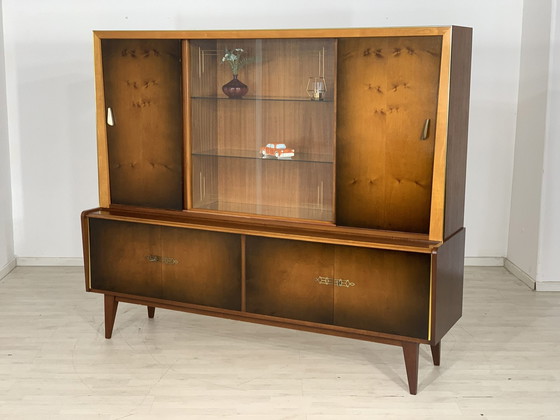 Image 1 of Mid Century highboard servieskast woonkamer kast buffet vintage