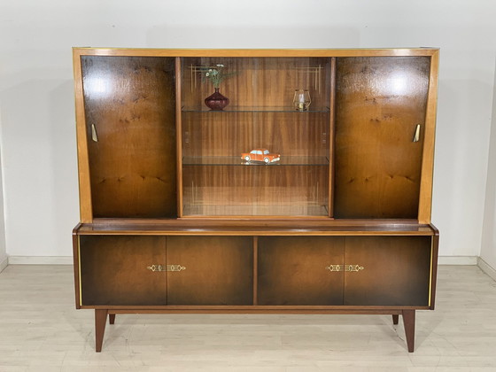 Image 1 of Mid Century highboard servieskast woonkamer kast buffet vintage