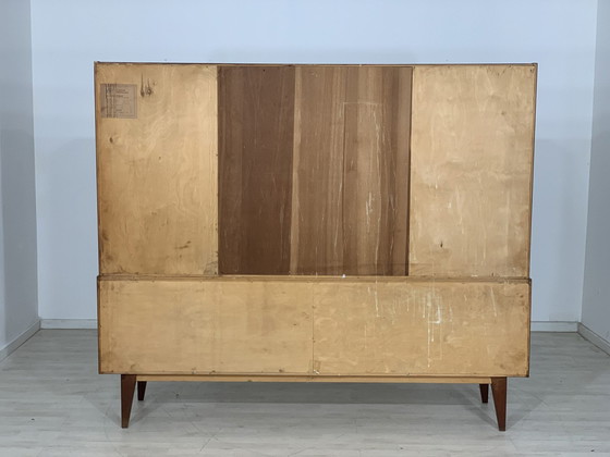 Image 1 of Mid Century highboard servieskast woonkamer kast buffet vintage