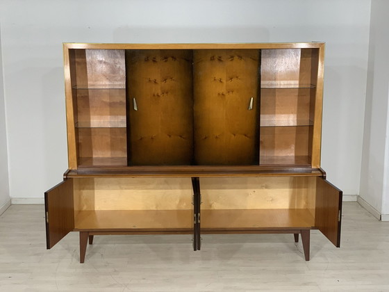 Image 1 of Mid Century highboard servieskast woonkamer kast buffet vintage