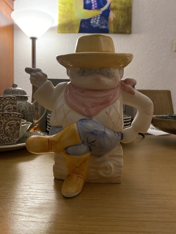 Image 1 of 70s Theepot Cowboy Verzamelobject