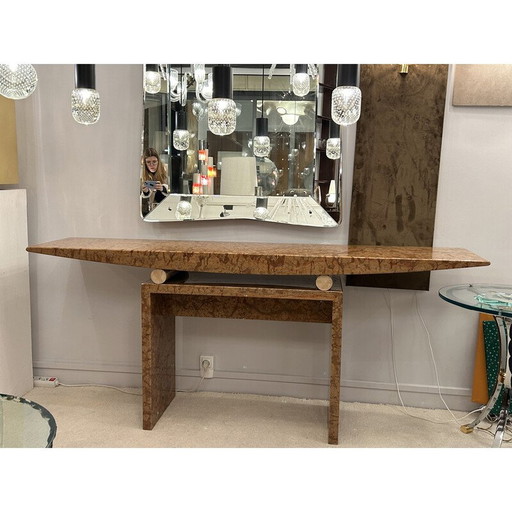 Vintage kersen marmeren console van Danilo Silvestrin voor Up et Up, 1980