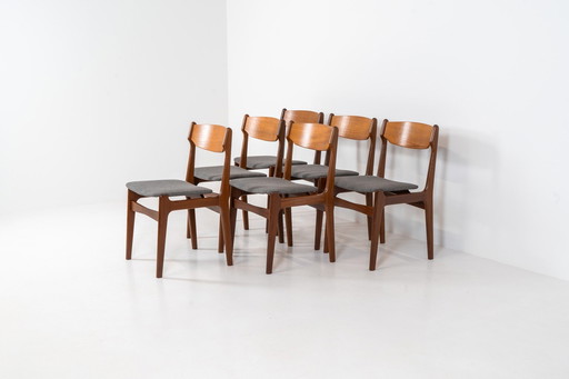 Set van 6 prachtige eetkamerstoelen van Erik Buch (Denemarken, 1960S).