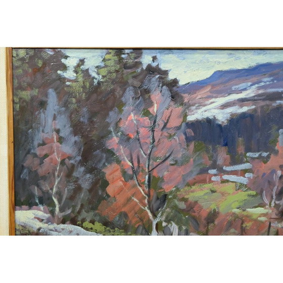 Image 1 of Vintage olieverf op paneel door Nils Marcus, Zweden 1950