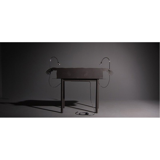 Image 1 of Vintage bureau in hout en verchroomd staal van Entremanos Andrés Nagel, 1988