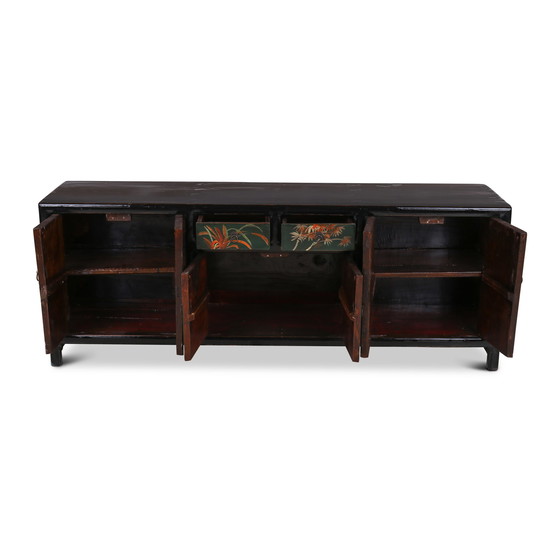 Image 1 of Chinees tv-dressoir met bloemenschildering