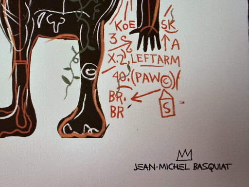 Jean-Michel Basquiat: Lithografie, Gesigneerd En Genummerd 41/300 In De Plaat. 