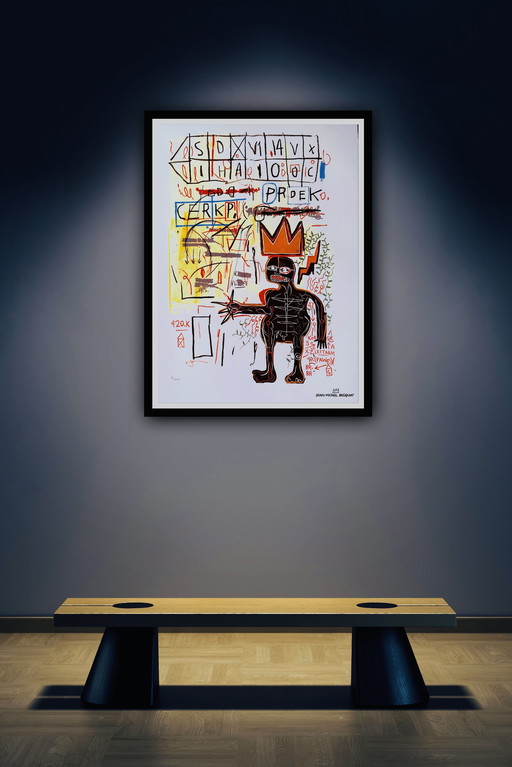 Jean-Michel Basquiat: Lithografie, Gesigneerd En Genummerd 41/300 In De Plaat. 