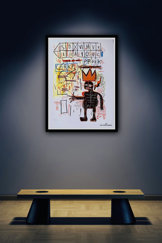 Image 1 of Jean-Michel Basquiat: Lithografie, Gesigneerd En Genummerd 41/300 In De Plaat. 