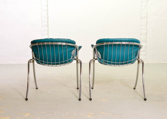 Image 1 of 2x Gastone Rinaldi Mid-Century Italian Design Eetkamerstoelen Model Lynn voor Rima, Italie, 1960s