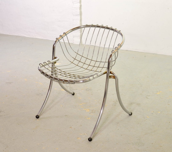 Image 1 of 2x Gastone Rinaldi Mid-Century Italian Design Eetkamerstoelen Model Lynn voor Rima, Italie, 1960s