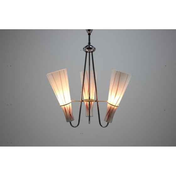 Image 1 of Vintage verchroomde hanglamp, Tsjecho-Slowakije 1960