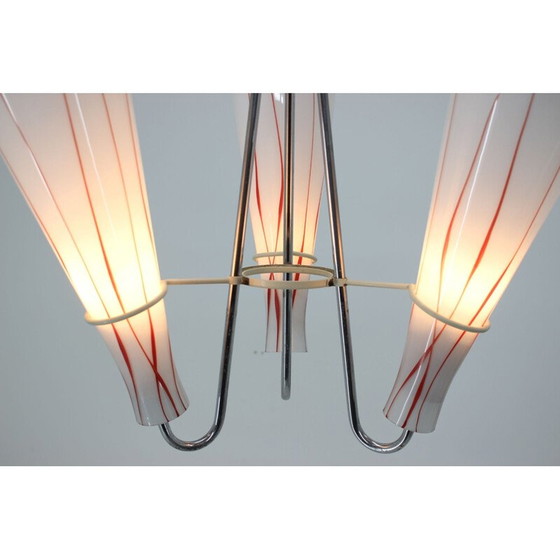 Image 1 of Vintage verchroomde hanglamp, Tsjecho-Slowakije 1960
