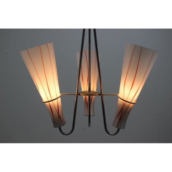 Image 1 of Vintage verchroomde hanglamp, Tsjecho-Slowakije 1960