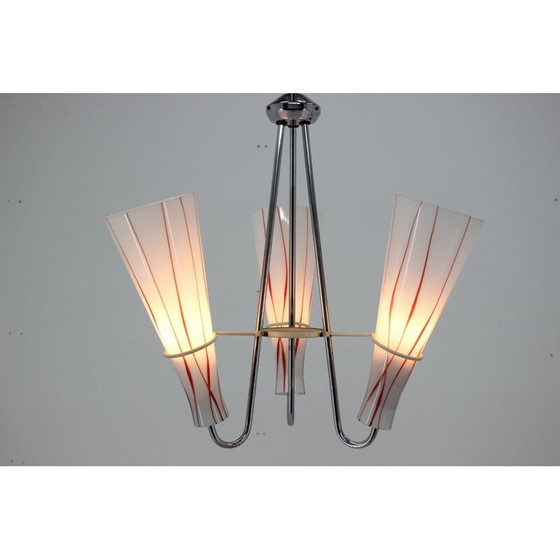 Image 1 of Vintage verchroomde hanglamp, Tsjecho-Slowakije 1960