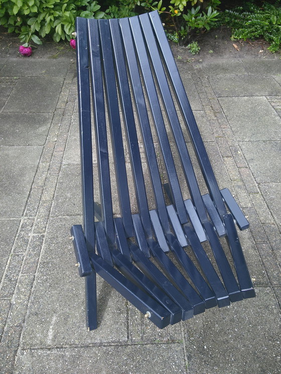 Image 1 of Vintage klapstoel, donkerblauw
