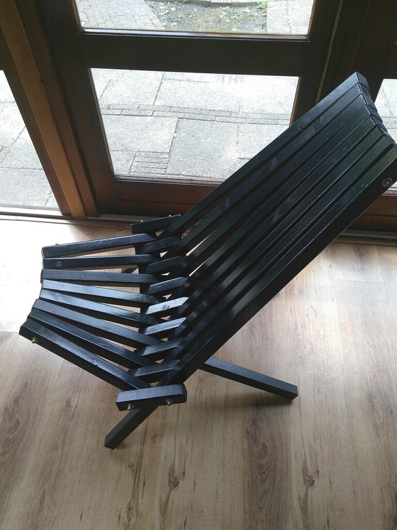 Image 1 of Vintage klapstoel, donkerblauw