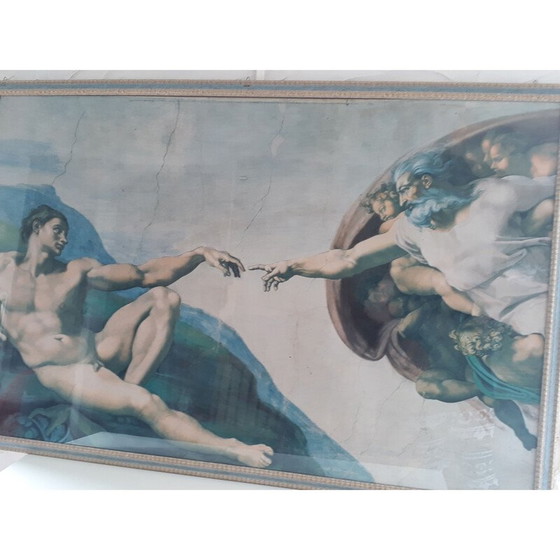Image 1 of Imprimé vintage "Michelangelo's schepping van Adam", Italië 1993