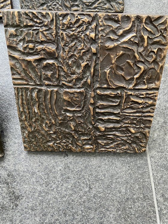 Image 1 of Vintage brutalistische architectonische deurklinken