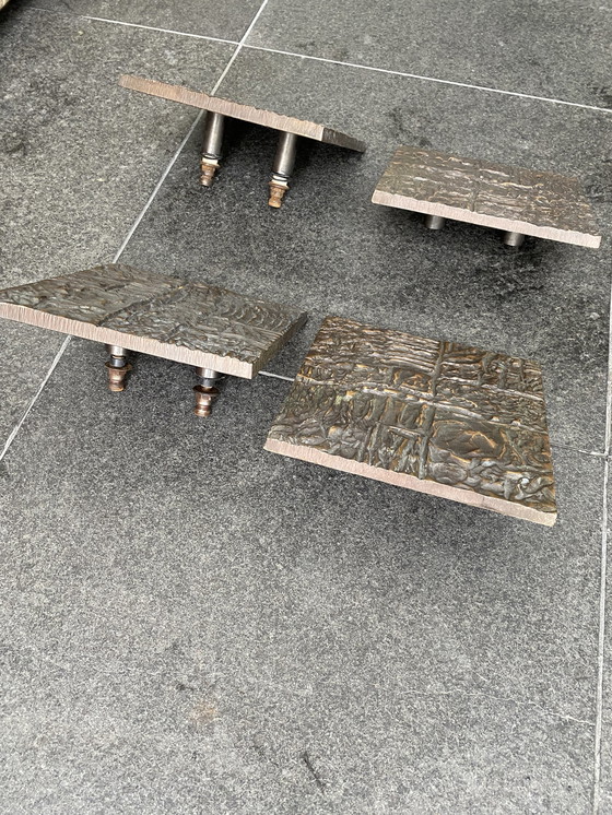 Image 1 of Vintage brutalistische architectonische deurklinken