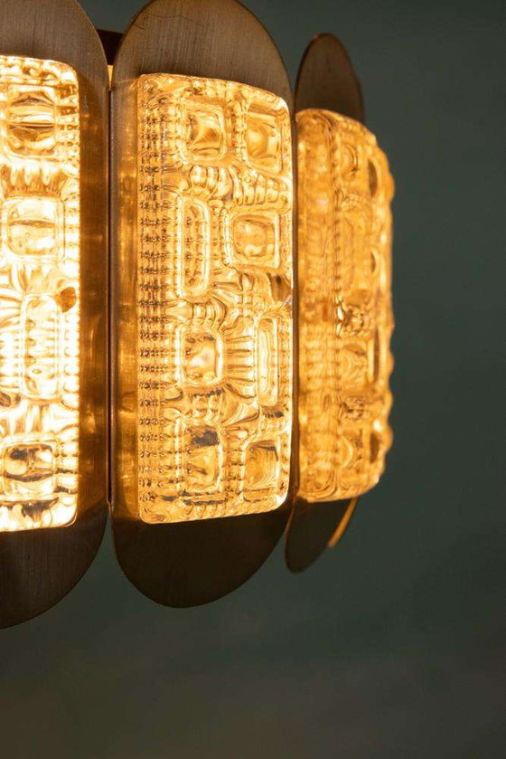 Image 1 of Vintage Deens design Vitrika glazen hanglamp