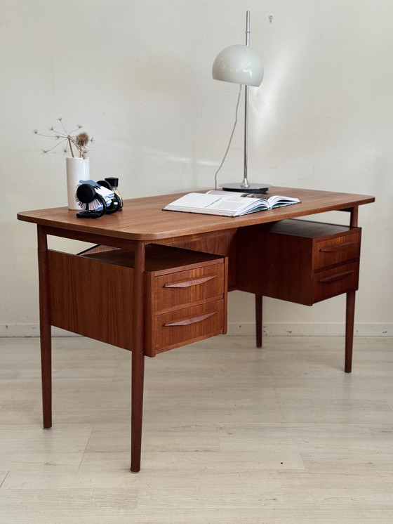 Image 1 of Vintage Teak Bureau Gunnar Nielsen Tibergaard