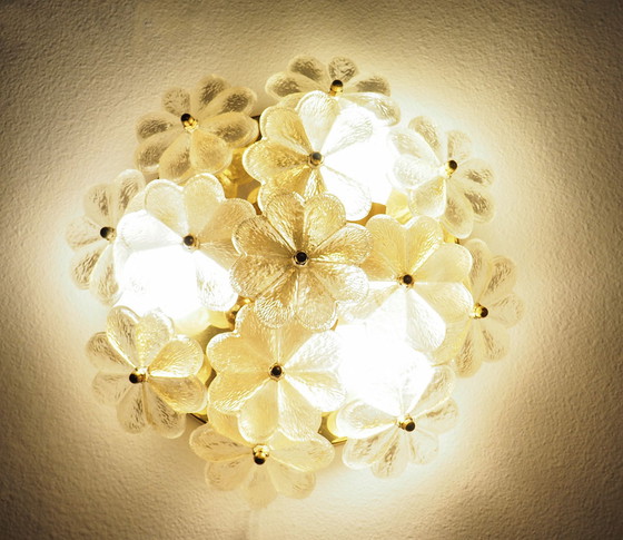 Image 1 of Ernst Palme kristallen bloemenlamp, 1970s