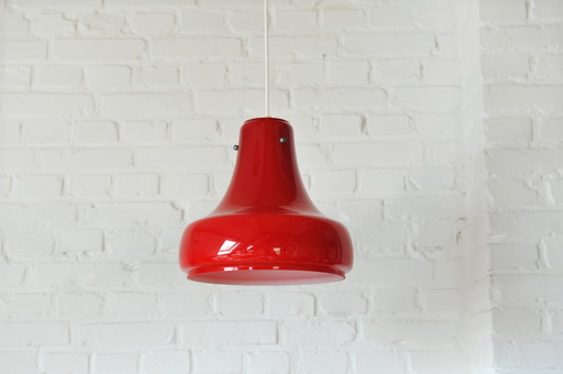 Vintage rode glazen hanglamp