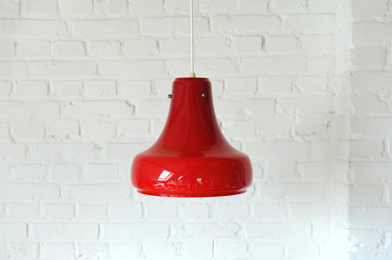 Image 1 of Vintage rode glazen hanglamp