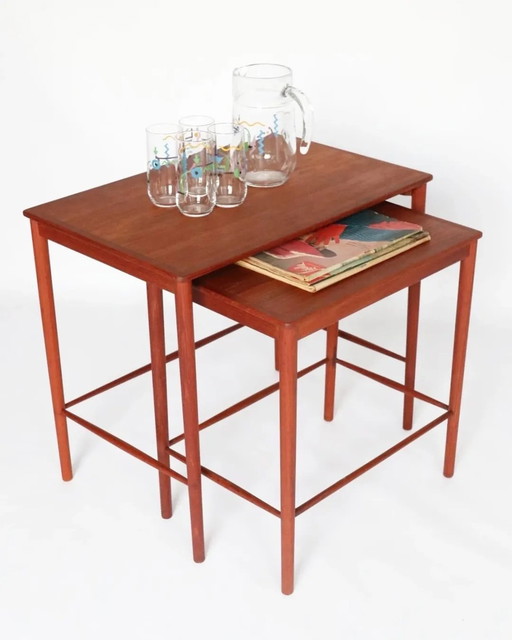 Vintage Nesting Tables Teak Deens Design Bijzettafeltjes