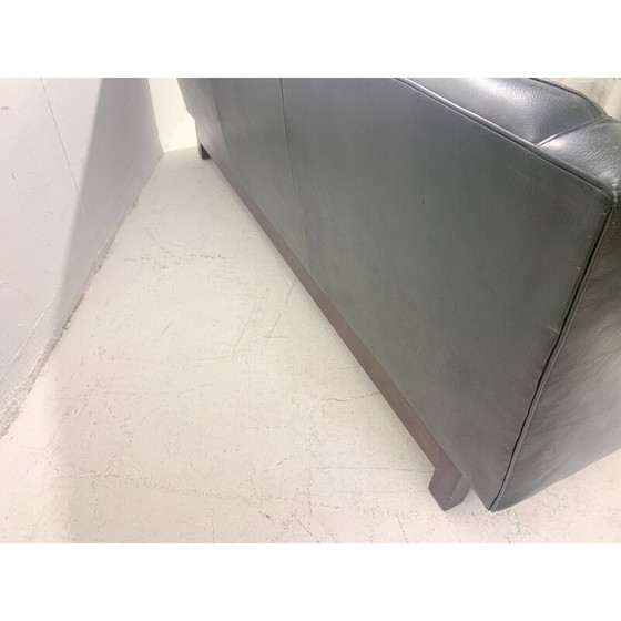 Image 1 of Mid Century driezits leren bank van Emiel Veranneman