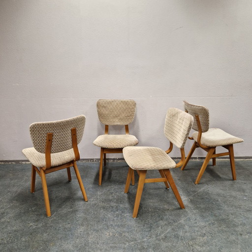 4 Vintage Eetkamerstoelen Jaren 60