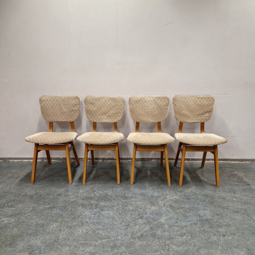 4 Vintage Eetkamerstoelen Jaren 60