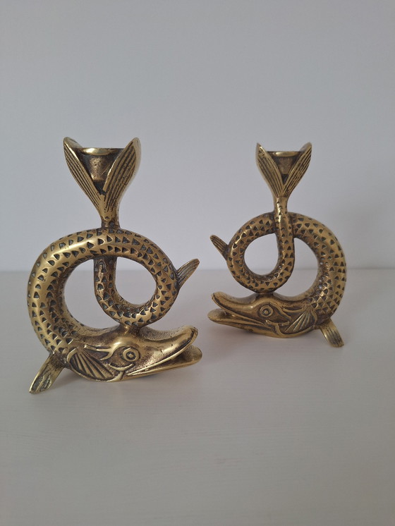 Image 1 of Vintage Bronzen Kandelaar