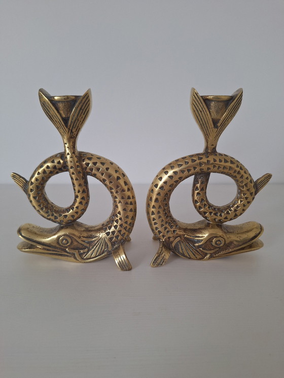 Image 1 of Vintage Bronzen Kandelaar