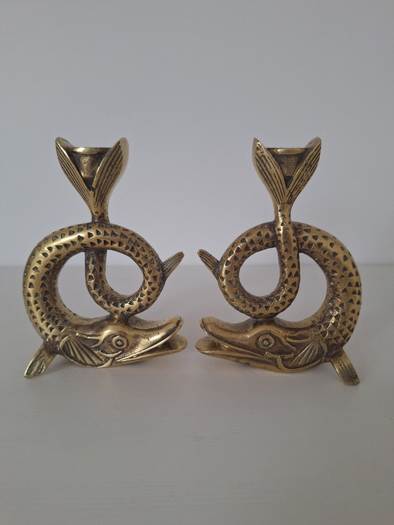 Image 1 of Vintage Bronzen Kandelaar