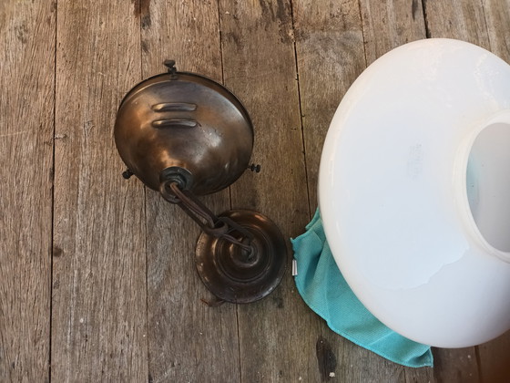 Image 1 of Opaline Art Deco Hanglamp Van Semlite