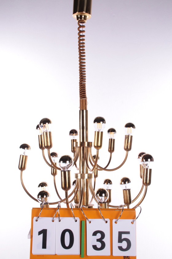 Image 1 of Vintage Italiaanse Hanglamp Hollywood Regency