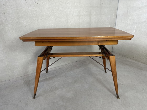 Image 1 of Vintage verstelbare tafel (hoogte en breedte)