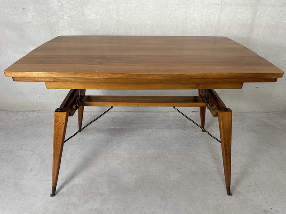 Image 1 of Vintage verstelbare tafel (hoogte en breedte)