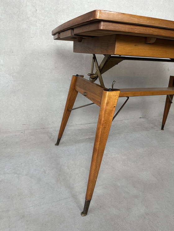 Image 1 of Vintage verstelbare tafel (hoogte en breedte)