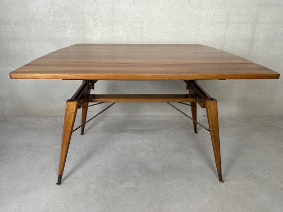 Image 1 of Vintage verstelbare tafel (hoogte en breedte)