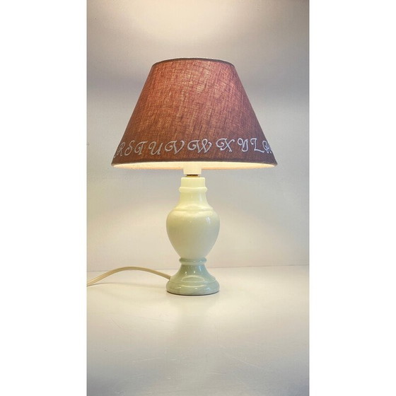 Image 1 of Vintage lamp in wit marmer en linnen