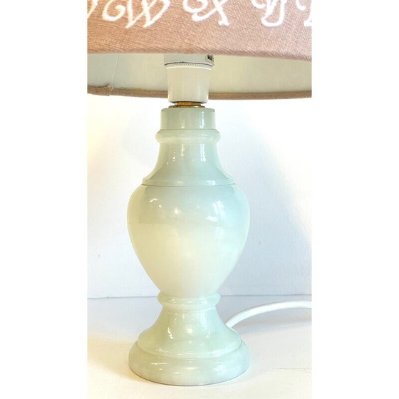 Image 1 of Vintage lamp in wit marmer en linnen