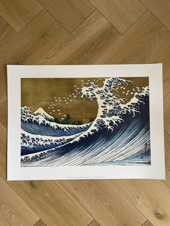 Image 1 of Katsushika Hokusai, Copyright 2024 Big Wave (uit 100 gezichten op Mt. Fuji), Gedrukt in Groot-Brittannië